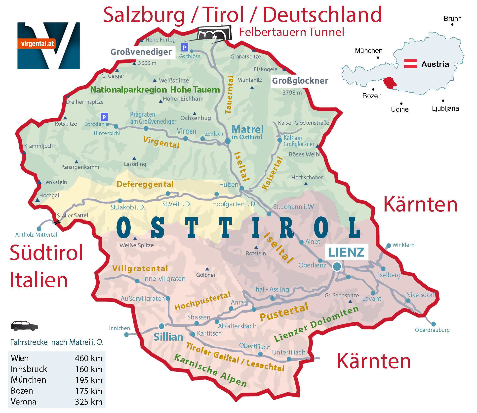 Die Osttiroler Höhenwege sind aus allen Himmelsrichtungen aus erreichbar